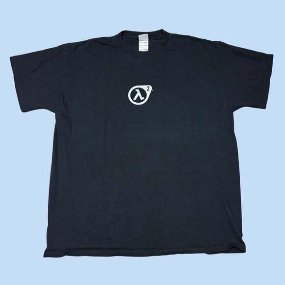 Half-Life 2 Lambda Logo Graphic T-Shirt Mens XL Black Valve Video Game Tee